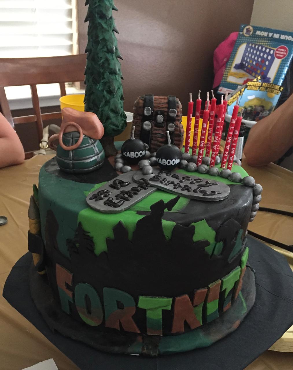 A happy birthday cake for a high schooler with a skull